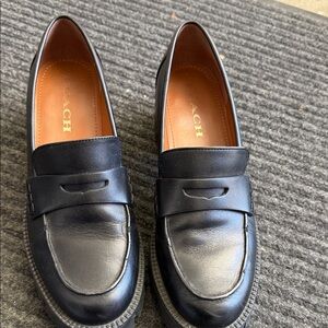 Coach Classic Black Leather Loafers